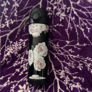 Pottery barn Floral Black and pink Thermos